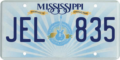 MS license plate JEL835