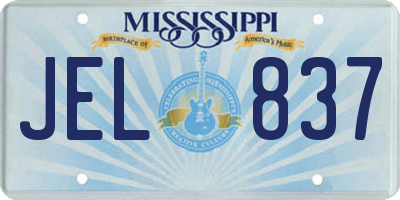 MS license plate JEL837