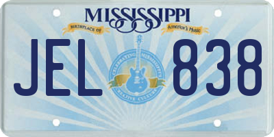 MS license plate JEL838