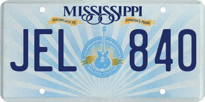 MS license plate JEL840