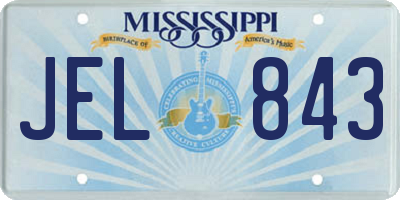 MS license plate JEL843