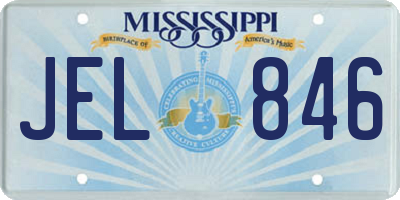 MS license plate JEL846