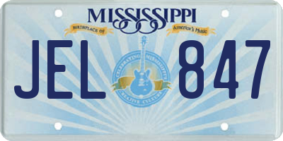 MS license plate JEL847
