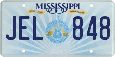 MS license plate JEL848