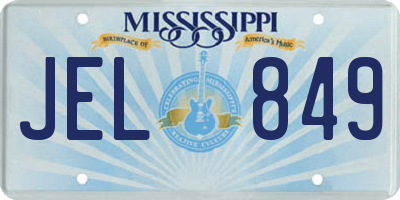 MS license plate JEL849