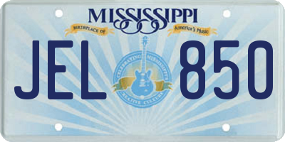 MS license plate JEL850