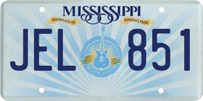 MS license plate JEL851