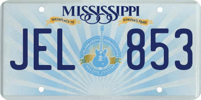 MS license plate JEL853