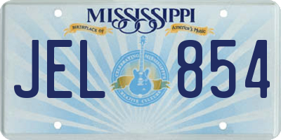 MS license plate JEL854