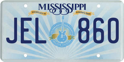MS license plate JEL860