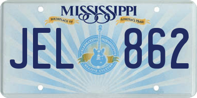 MS license plate JEL862