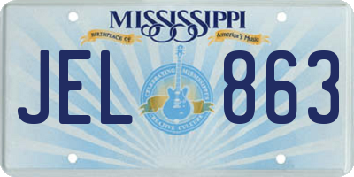 MS license plate JEL863