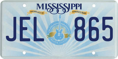 MS license plate JEL865
