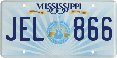 MS license plate JEL866