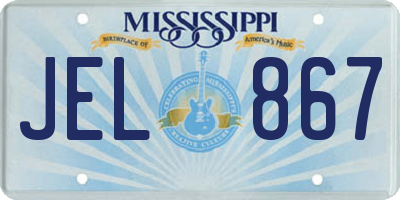 MS license plate JEL867