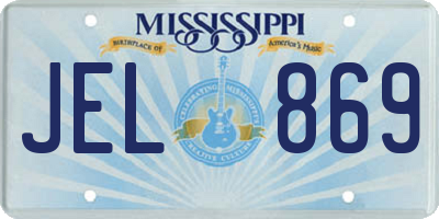 MS license plate JEL869