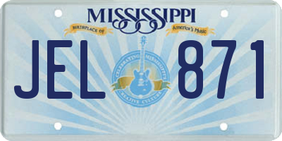 MS license plate JEL871