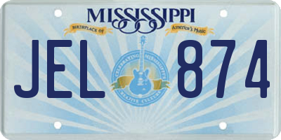 MS license plate JEL874