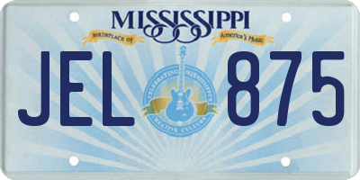 MS license plate JEL875