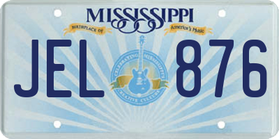 MS license plate JEL876