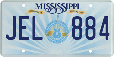 MS license plate JEL884