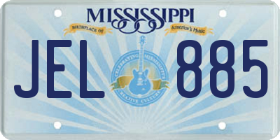 MS license plate JEL885