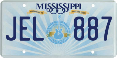 MS license plate JEL887