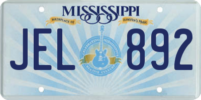MS license plate JEL892