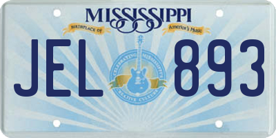 MS license plate JEL893