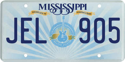 MS license plate JEL905