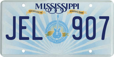 MS license plate JEL907