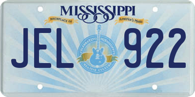 MS license plate JEL922