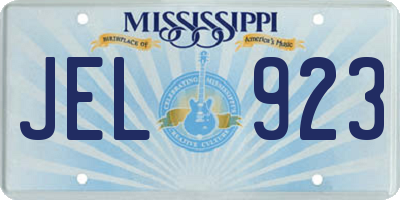 MS license plate JEL923