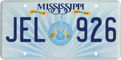 MS license plate JEL926