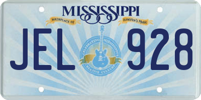 MS license plate JEL928