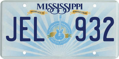 MS license plate JEL932