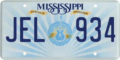 MS license plate JEL934