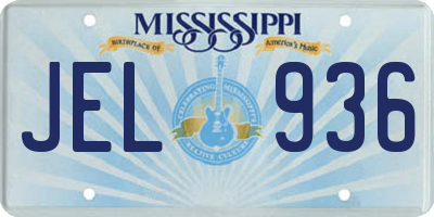 MS license plate JEL936