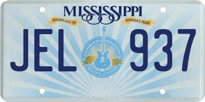 MS license plate JEL937