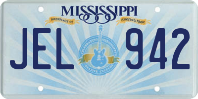 MS license plate JEL942