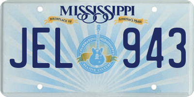 MS license plate JEL943