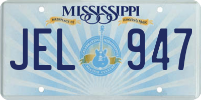 MS license plate JEL947