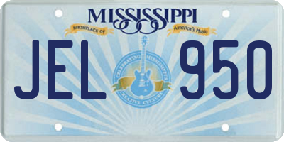 MS license plate JEL950