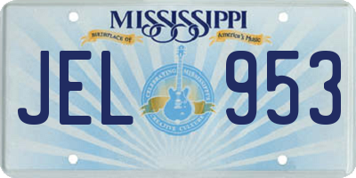 MS license plate JEL953
