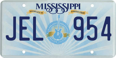 MS license plate JEL954
