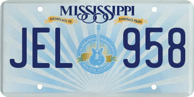 MS license plate JEL958