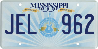 MS license plate JEL962
