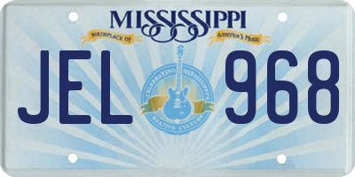 MS license plate JEL968