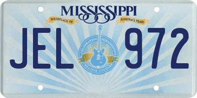 MS license plate JEL972