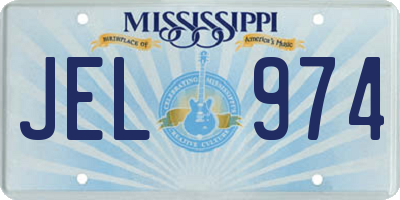 MS license plate JEL974